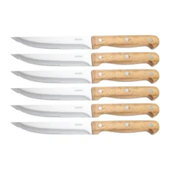 BBQ-pihviveitsi, Ruostumaton teräs, 6-pack, akaasiapuinen laatikko, 22,5x2 cm