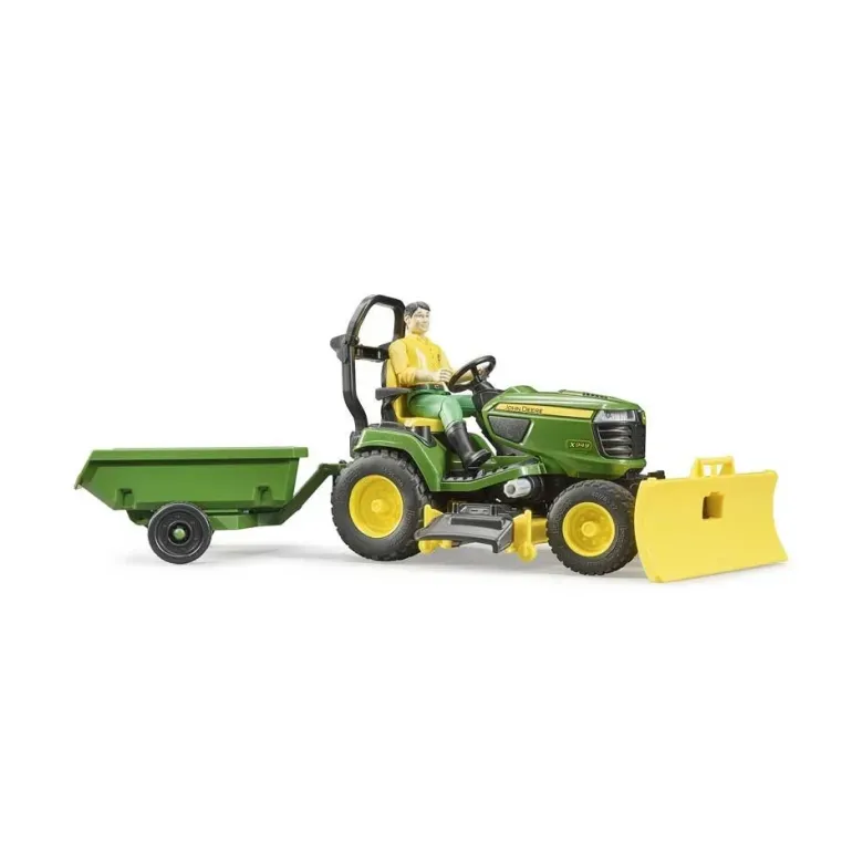 Bruder John Deere Trädgårdstraktor X949 med släpvagn och figur 62104