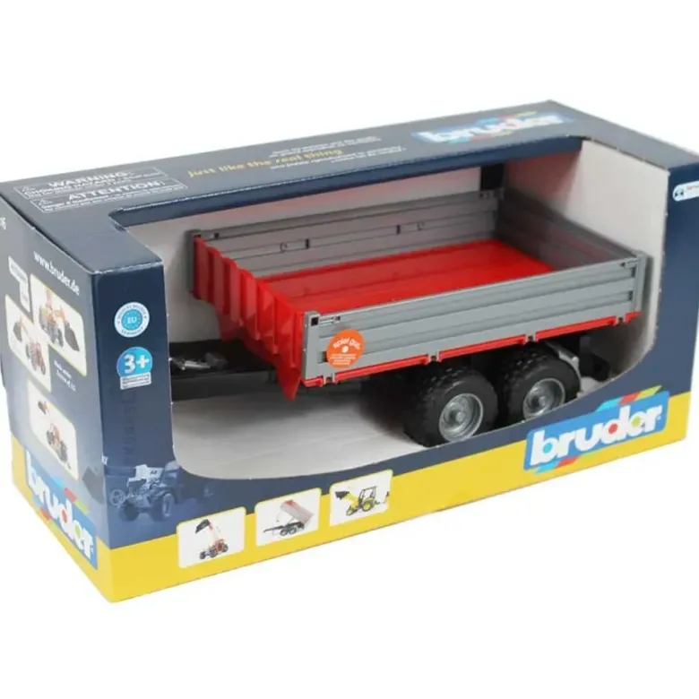 Bruder Trailer med Tippbart Flak och Fällbara Lämmar 02019