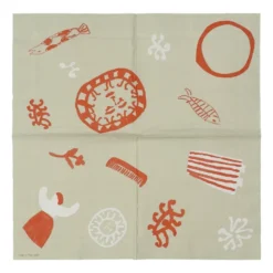 Figures lautasliina 20-pakkaus, Beige-red