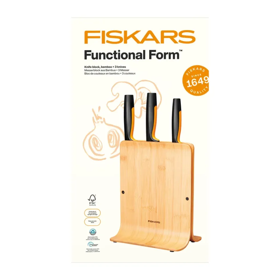 Functional Form veitsisetti veitsitukilla, Bambu, 4 osaa