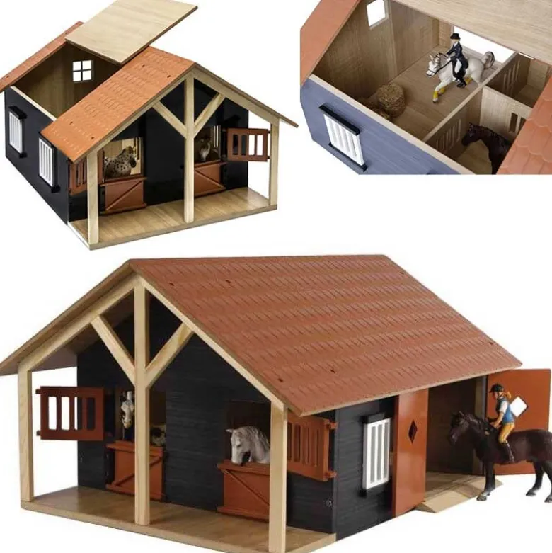 Häststall 2 st. stallboxar till hästar Schleich Kids Globe 1:24