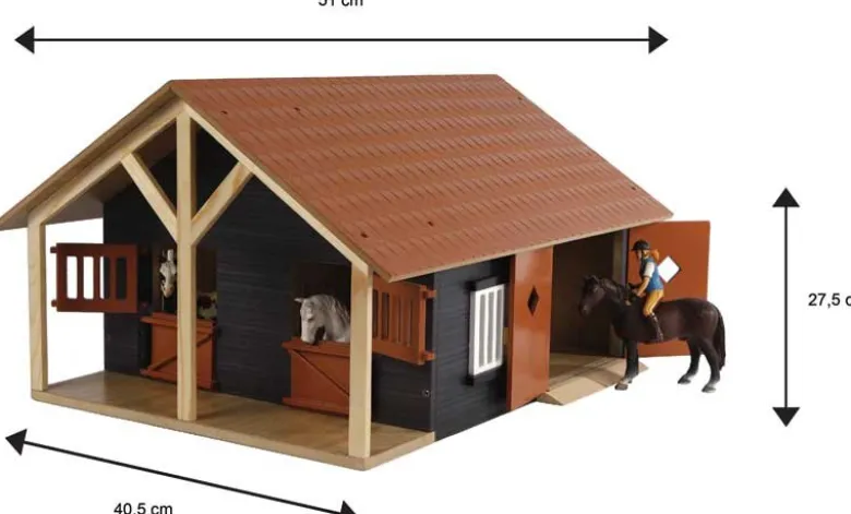 Häststall 2 st. stallboxar till hästar Schleich Kids Globe 1:24