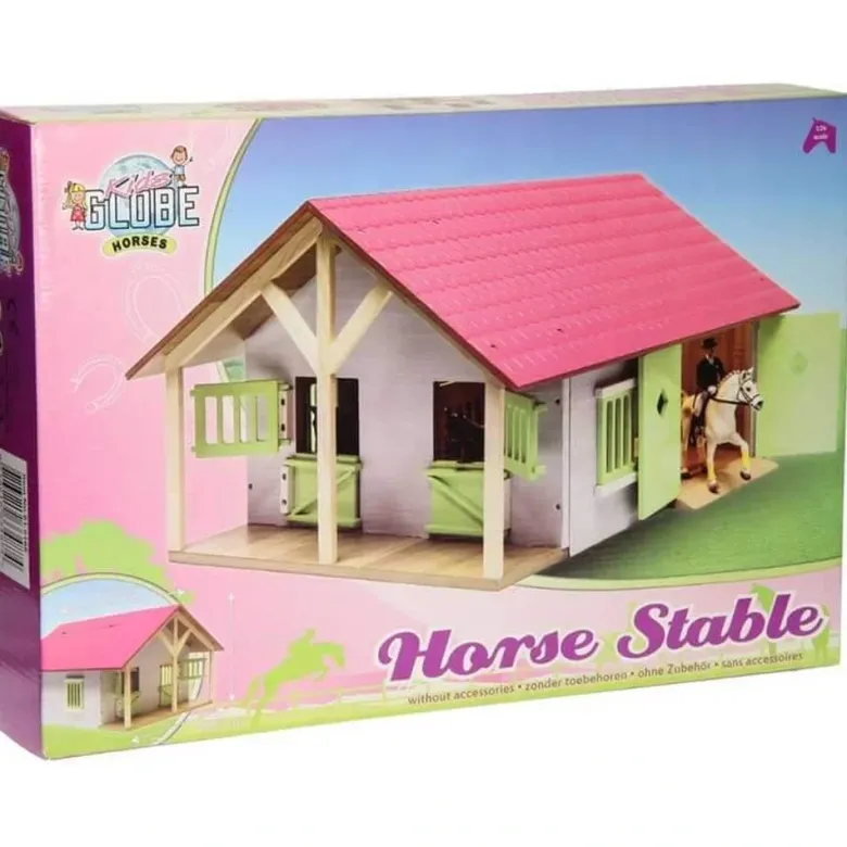 Häststall 2 st. stallboxar till Schleich hästar Kids Globe 1:24