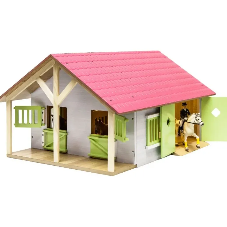 Häststall 2 st. stallboxar till Schleich hästar Kids Globe 1:24