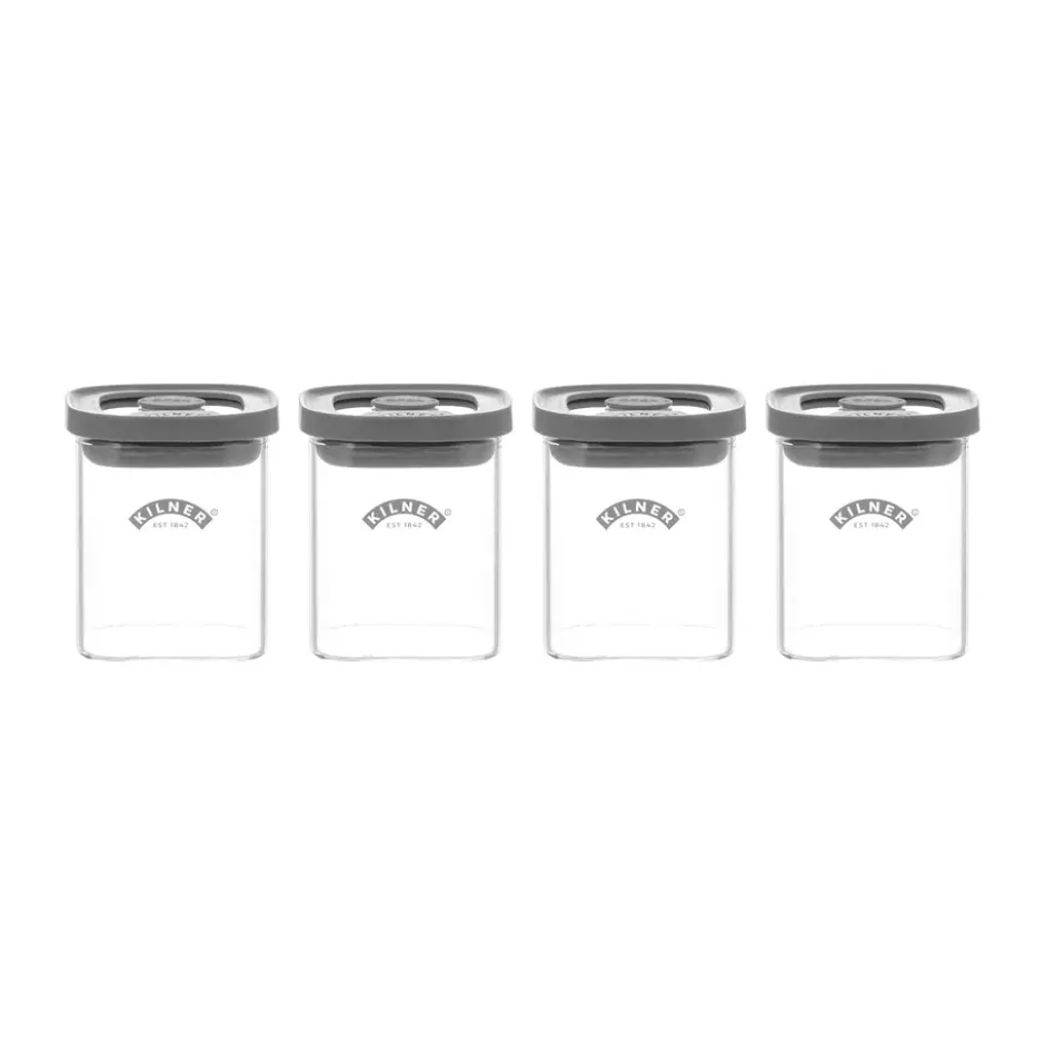 Kilner FRESH maustepurkit, Kirkas harmaa, 4-pack, 160 ml