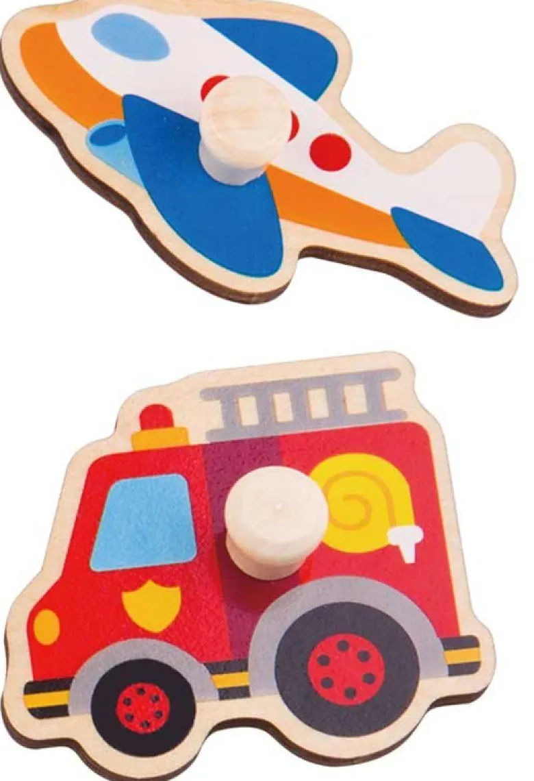 Knoppussel med figursågade fordon Tooky Toy