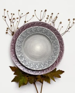 Lace-lautanen 25 cm, Harmaa
