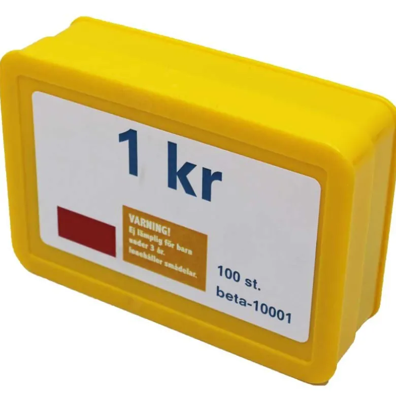 Leksakspengar 1 kr mynt 100 st