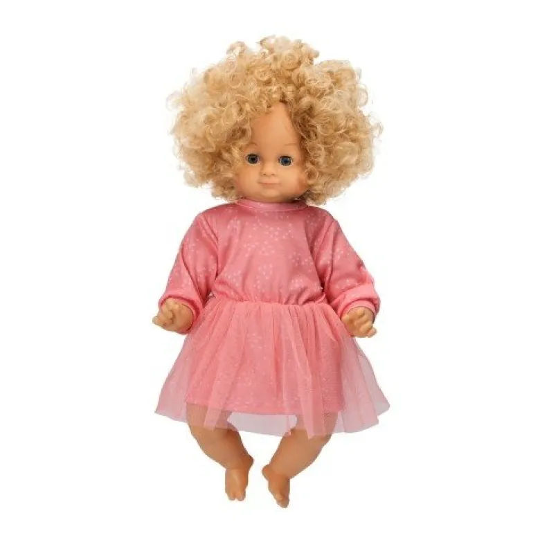 Lillan Docka Ljust Hår 36 cm Rosa Klänning