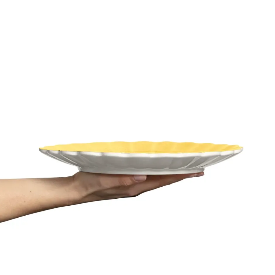 Oyster lautanen 28 cm, Keltainen