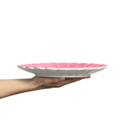 Oyster lautanen 28 cm, Vaaleanpunainen