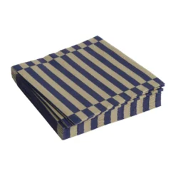 Pattern Lunch Stripe servietti 33x33 cm 20-pakkaus, Dark blue-dark sand pillar