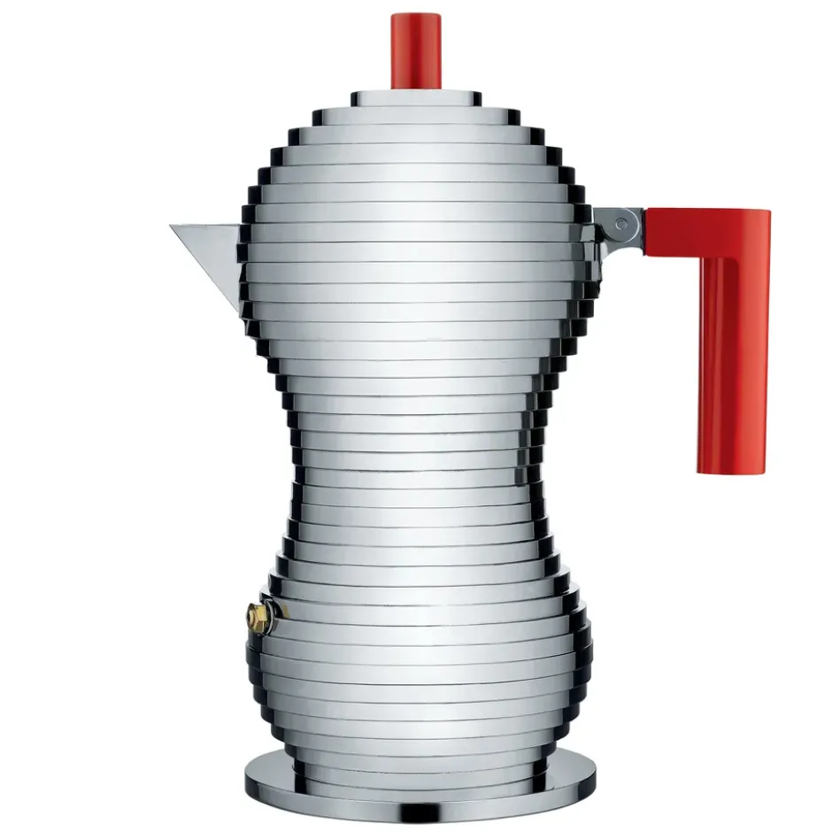 Pulcina espressokeitin 6 kuppia, punainen kahva