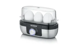 Severin EK 3163 Premium munankeitin 1-3 munaa, Musta-hopea
