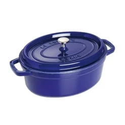 Staub ovaali pata valurautaa, kolmikerroksinen emali, 4,2 l, tummansininen
