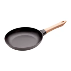 Staub paistinpannu valurauta musta vaalea puukahva., Ø24 cm