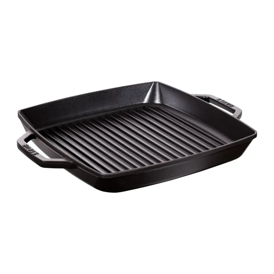 Staub Pure grillipannu valurauta neliö musta, 33 cm