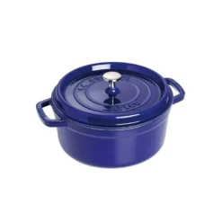 Staub pyöreä pata valurautaa, kolmikerroksinen emali, 3,8 l, tummansininen