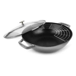 Wokkipannu lasikannella Ø30 cm 4,4 L, Harmaa